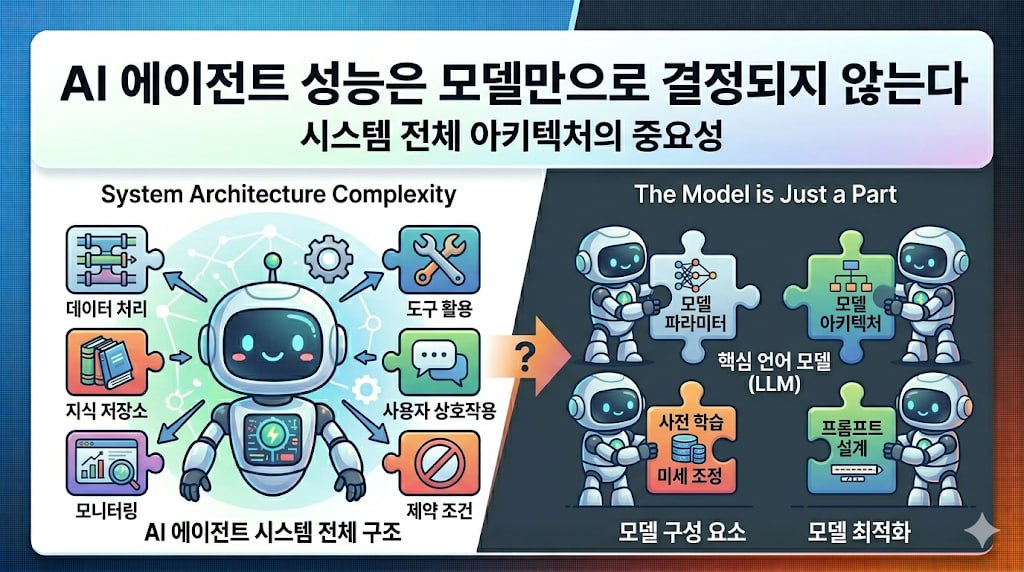 AI 에이전트 성능은 모델만으로 결정되지 않는다는 점을 설명하는 대표 이미지
