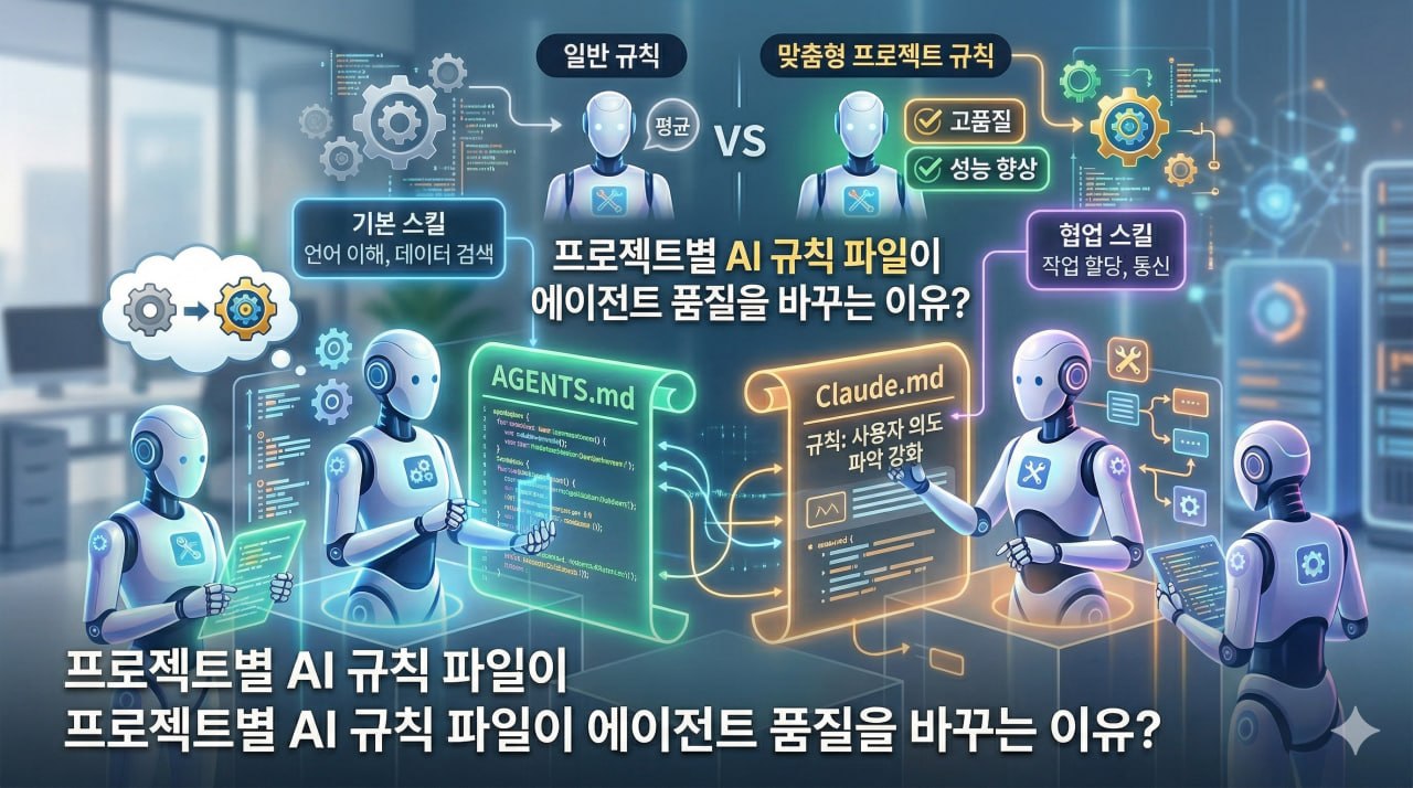 프로젝트별 AI 규칙 파일이 에이전트 품질을 바꾸는 이유를 설명하는 대표 이미지